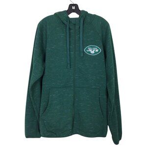 NFL Sweatshirt Men’s L Large Green New York Jets Jacket Full Zip Up Hoodie